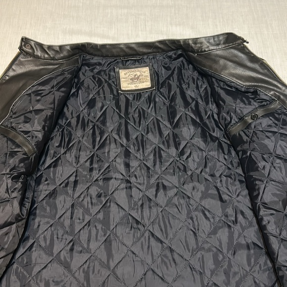 Beverly Hills Polo Club Vintage 1982 PVC Cafe Racer Synthetic Leather Jacket - Picture 5 of 11